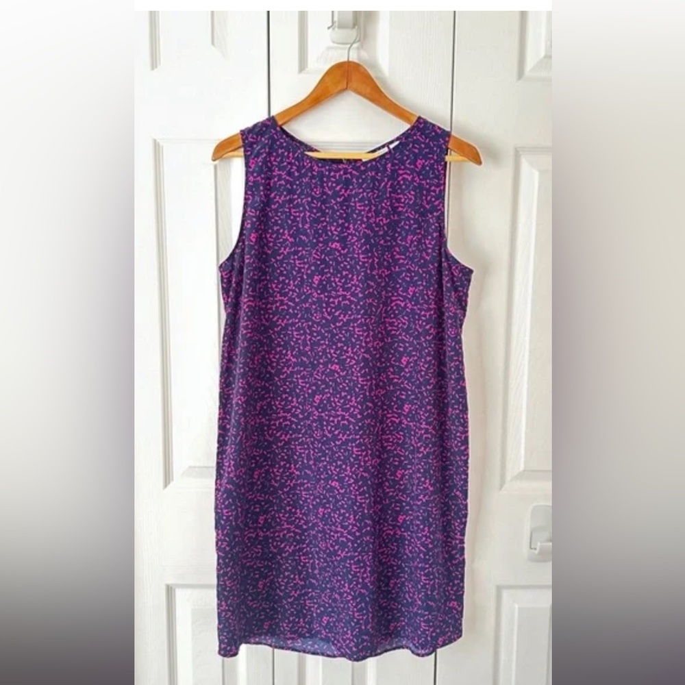 Halogen Navy & Magenta Shift Dress - Sz S - EUC